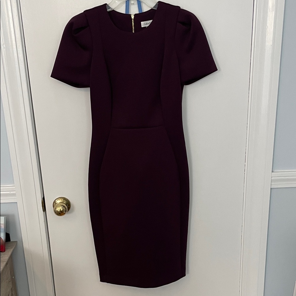 Calvin Klein Plum Midi Sheath Dress